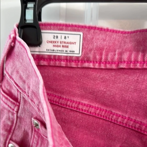 GAP - CHEEKY STRAIGHT HIGH RISE - Women's Jeans - Size 29 / 8 Tall - Pink! - Picture 3 of 14